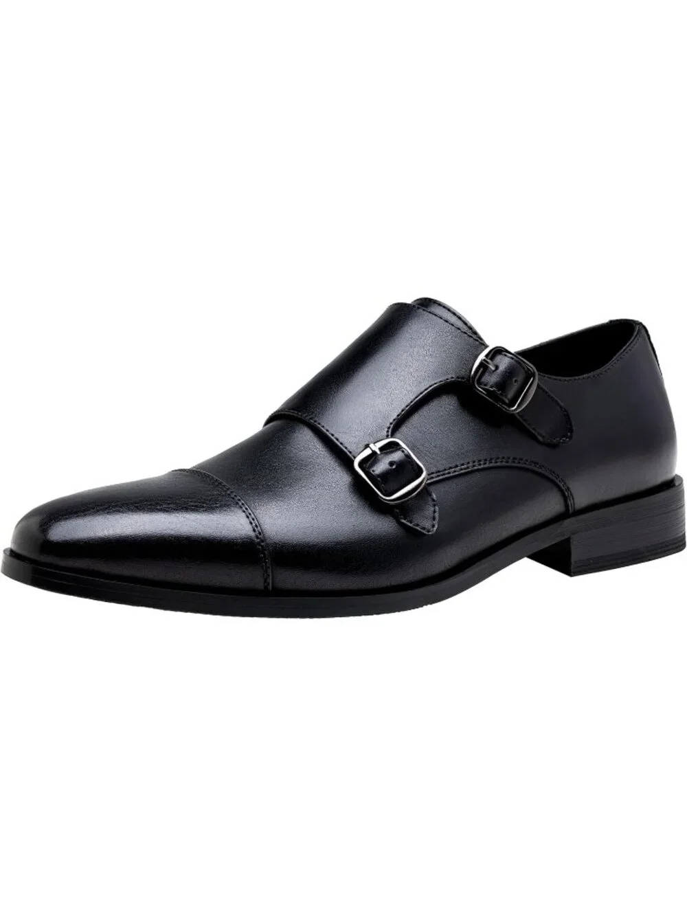 Men's Black Imported 100% Synthetic Dress Shoes for Monk Strap Loafers